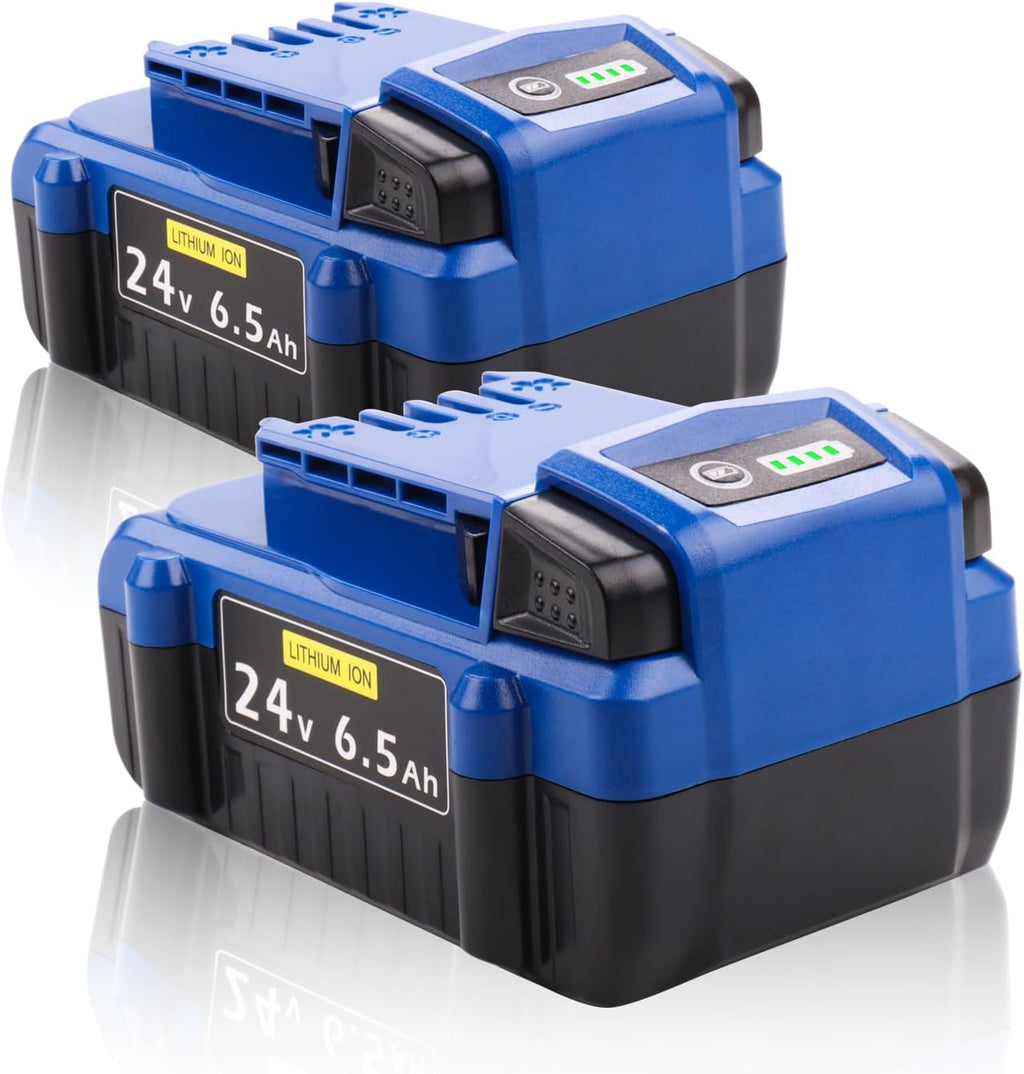 Upgraded 6.5Ah KB624-03H Battery Replacement for Kobalt 24V Battery KB624-03 KB524-03 KB424-03 KB224-03 KB124-03 0673802 1051230, Compatible with All Kobalt 24 Volt Max Cordless Power Tools - 2 Pack