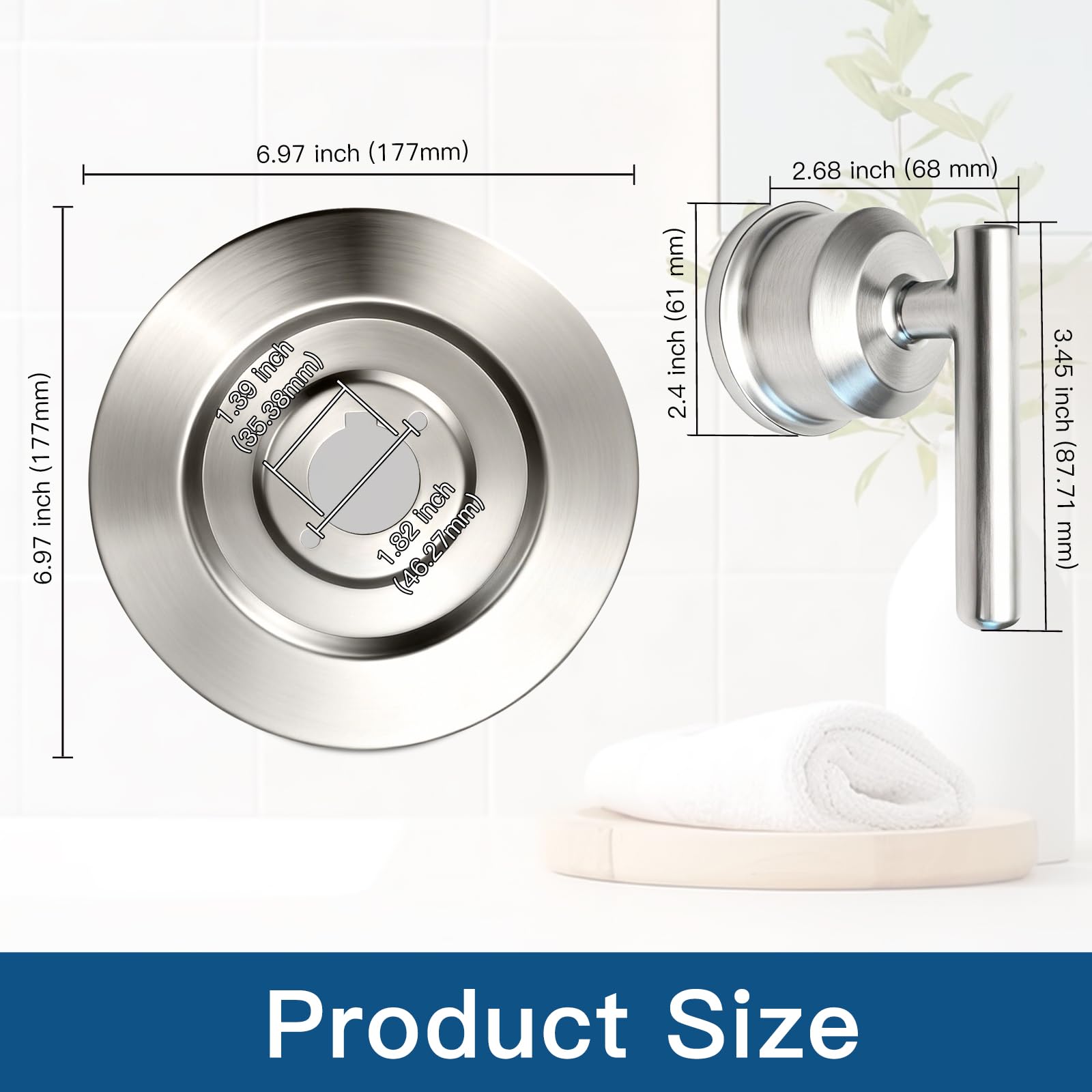 Shower Handle Trim Kit Compatible With Moen T2191, Brushed Gold (Trim Only) | Posi Temp Shower Trim Kit, Repair Wobbly Handle or Bathroom Renovation, Fit for 2510/2520/2570/2590 Valves Series