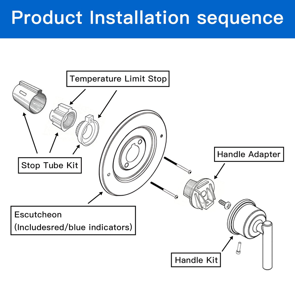 Shower Handle Trim Kit Compatible With Moen T2191, Brushed Gold (Trim Only) | Posi Temp Shower Trim Kit, Repair Wobbly Handle or Bathroom Renovation, Fit for 2510/2520/2570/2590 Valves Series