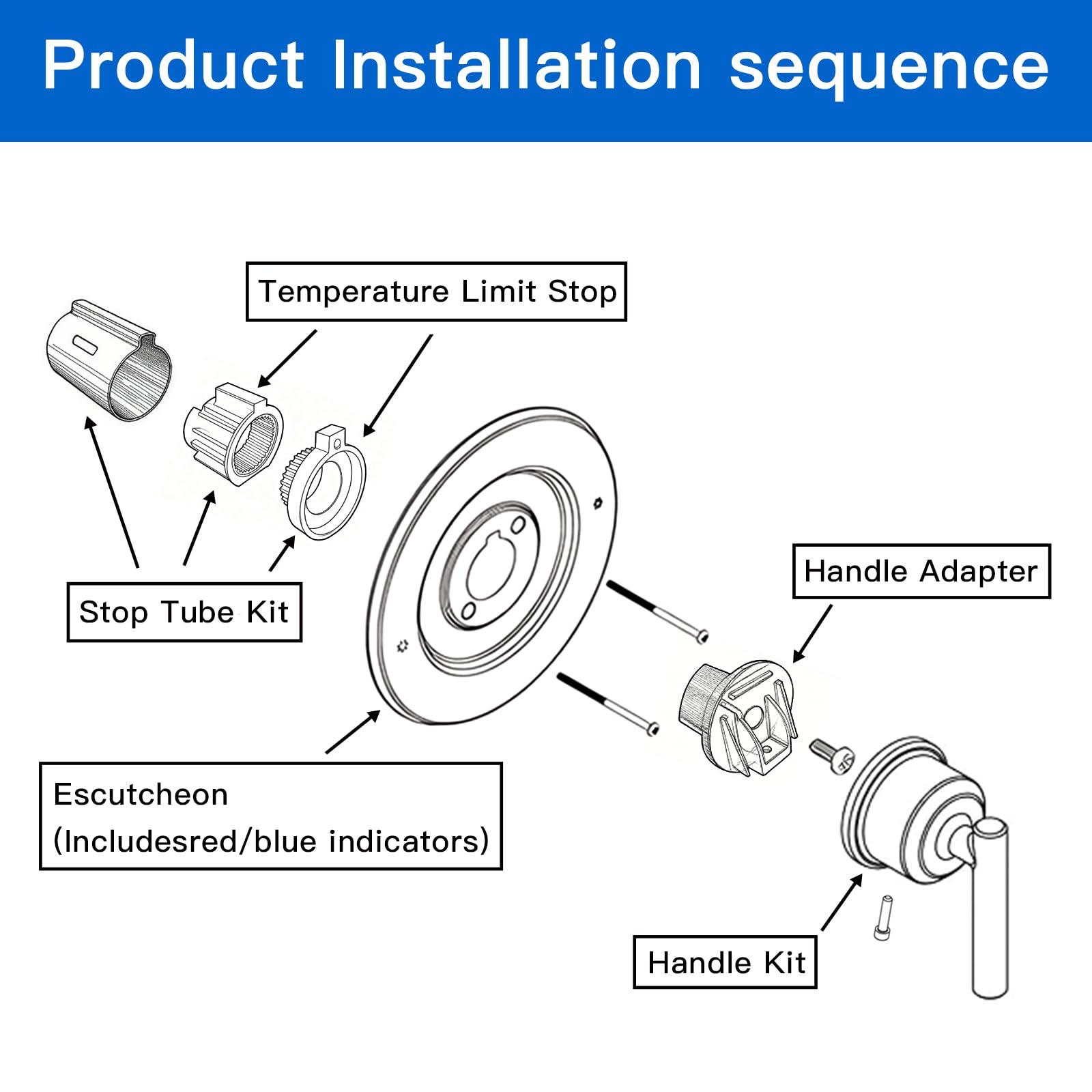 Shower Handle Trim Kit Compatible With Moen T2191, Brushed Gold (Trim Only) | Posi Temp Shower Trim Kit, Repair Wobbly Handle or Bathroom Renovation, Fit for 2510/2520/2570/2590 Valves Series
