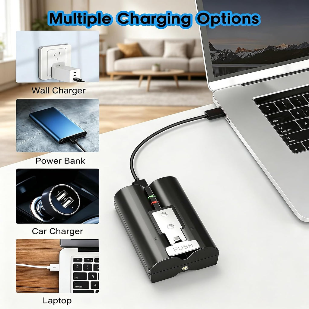 3-Pack Ring Battery 6040mAh Replacement for Ring Doorbell 2/3/4/3 Plus | Rechargeable Ring Camera Battery with Charger Compatible with Ring Stick Up Cam, Spotlight Cam, Peephole Cam 3.65V