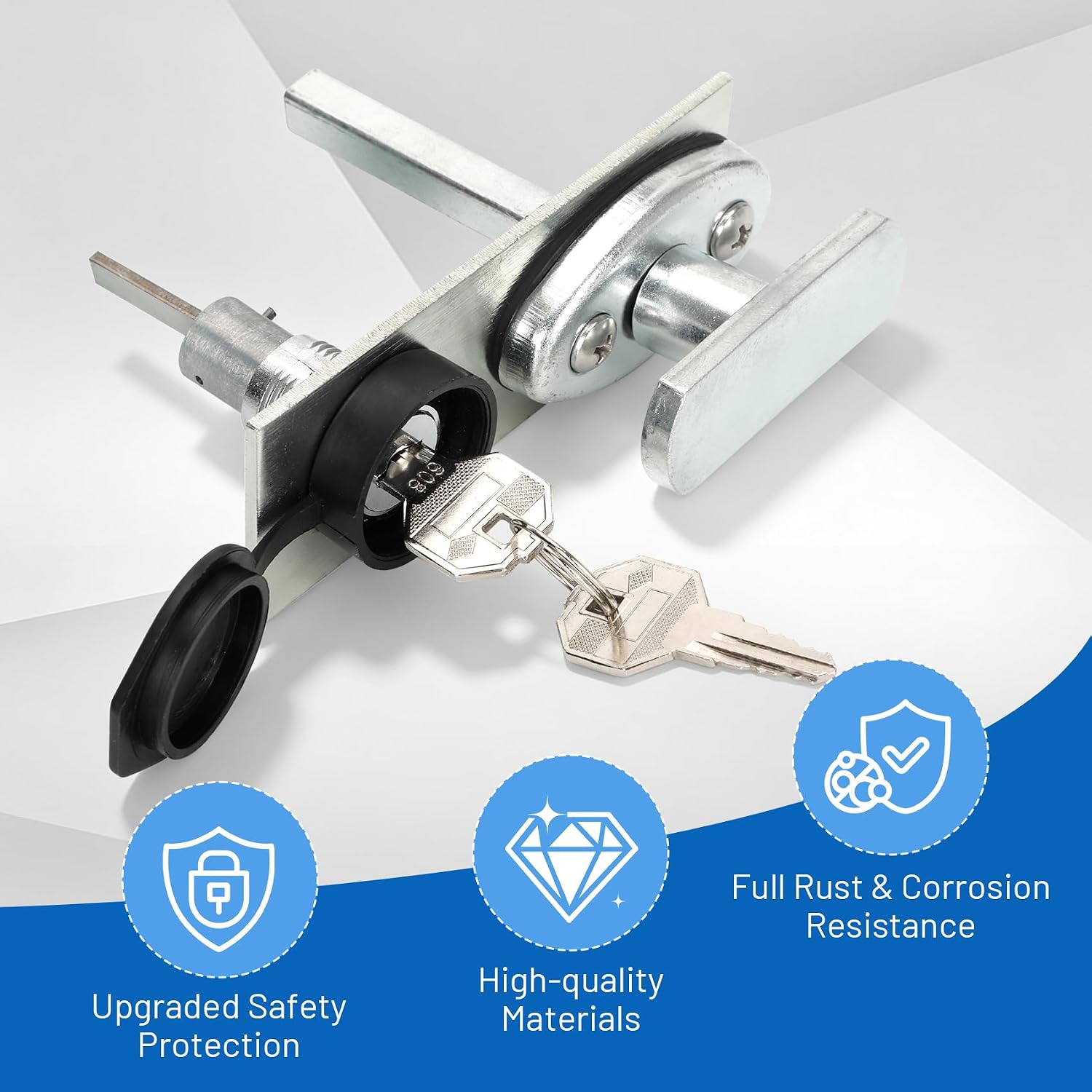 Redants Basement Door Keyed Lock Kit, Weatherproof Exterior Entry Lock for Classic Steel Cellar Doors, Corrosion Resistant, 30 Min DIY Install, Emergency Release Lever