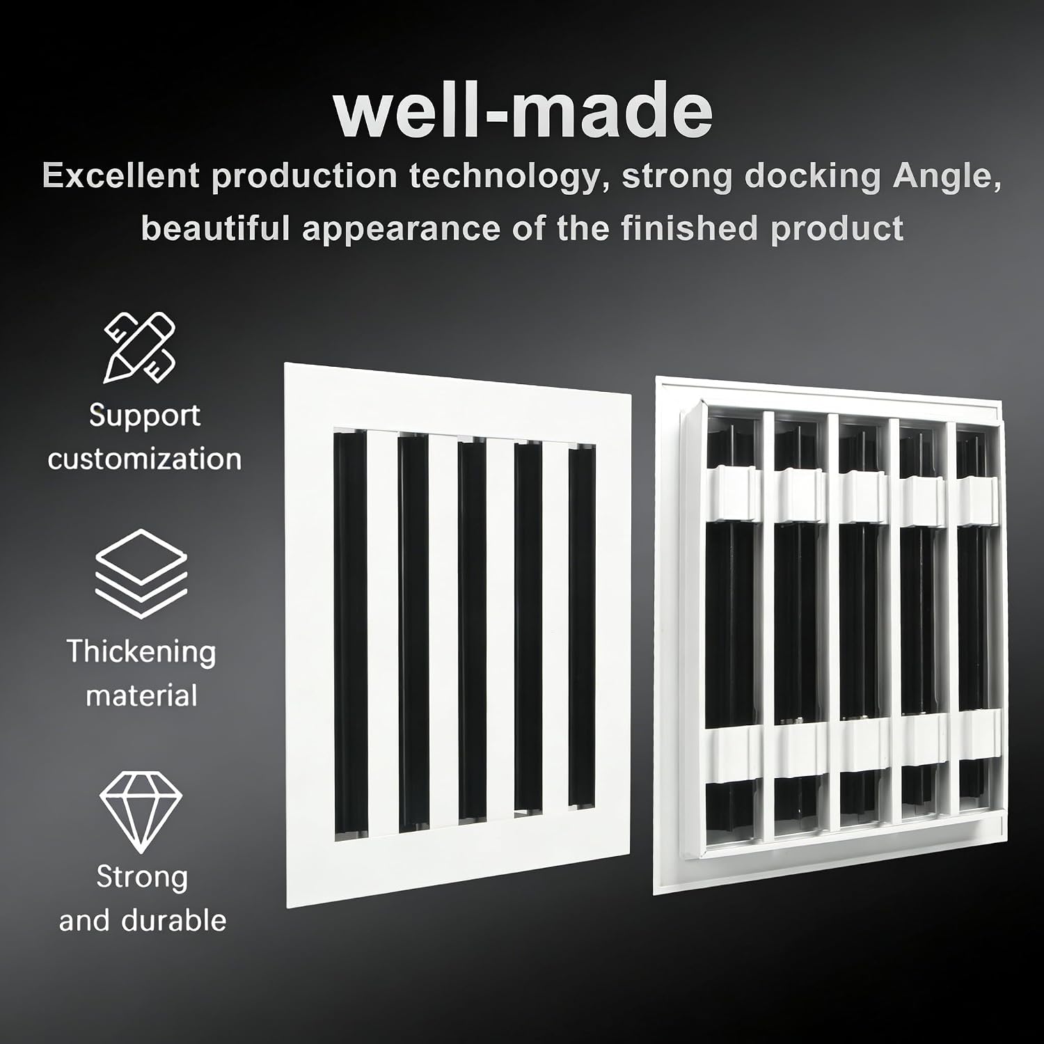 Linear Slot Air Vent Cover 10x9 White Aluminum Diffuser – Modern 3-Slot HVAC Register Grille for Ceiling, Wall & Floor – Fits 10x6 Duct Opening by ClearStyle