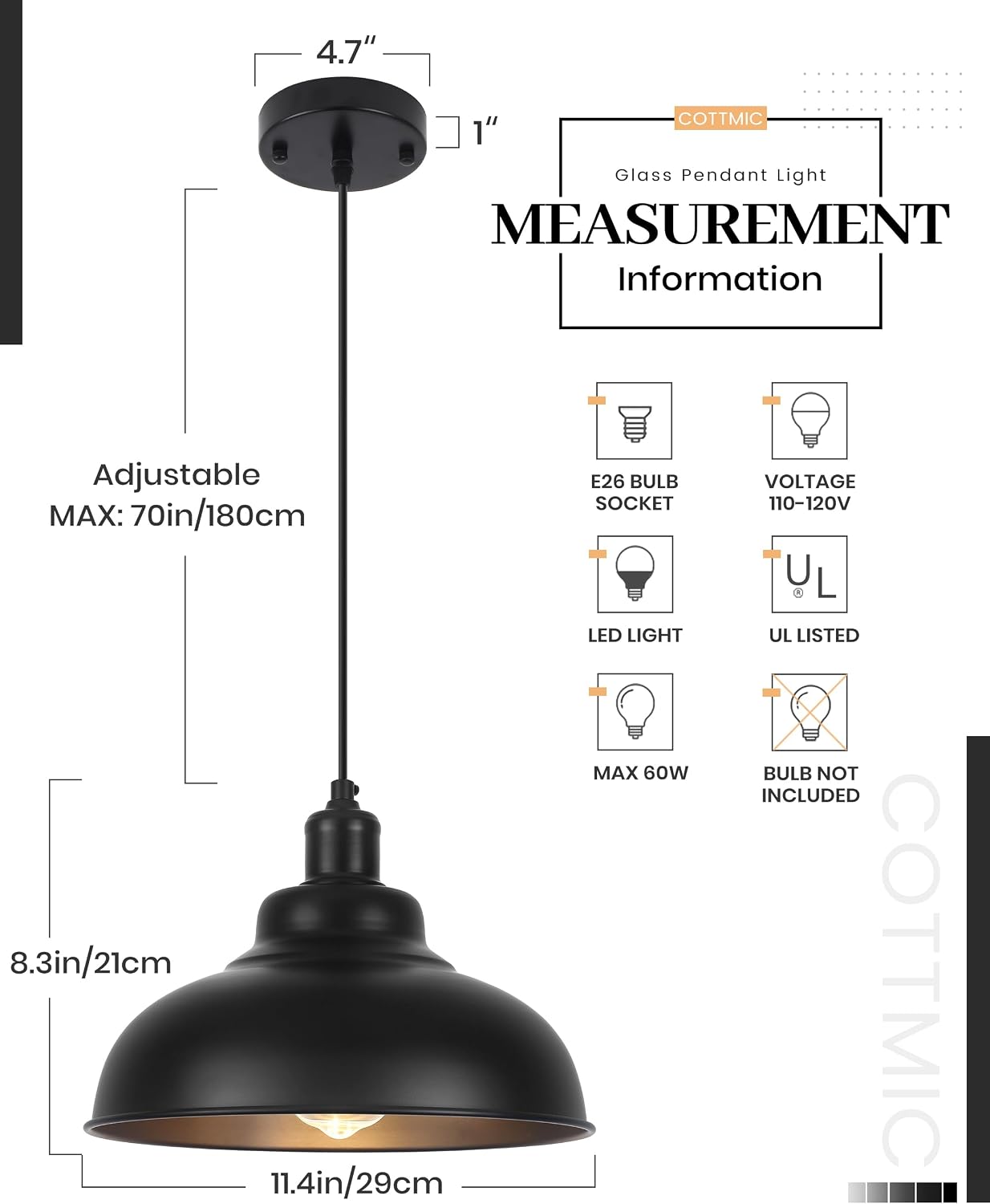 Black Farmhouse Island Lights for Kitchen, 1 Pack Industrial Kitchen Island Lighting, Modern Kitchen Island Light Fixtures for Dining Room, Billiard Room, Bar