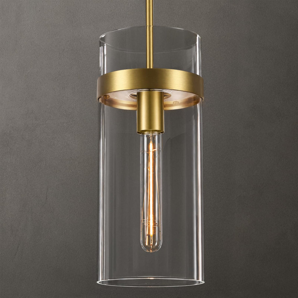 Modern Large Brass Water Ripple Glass Kitchen Pendant Light Fixtures, Gold 12 in Island Pendant Lights,Hanging Island Lights,for Bedroom, Foyer, Entryway,Dining, Bulbs Included