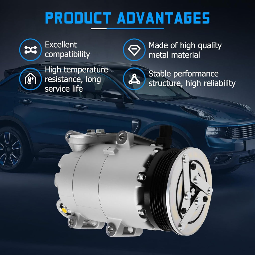 29079C Air Conditioner AC Compressor with Clutch Fits for 2013 2014 Focus 2.0L, Replace OE 1816964 BV6N19D629BC (for Turbocharged Only)