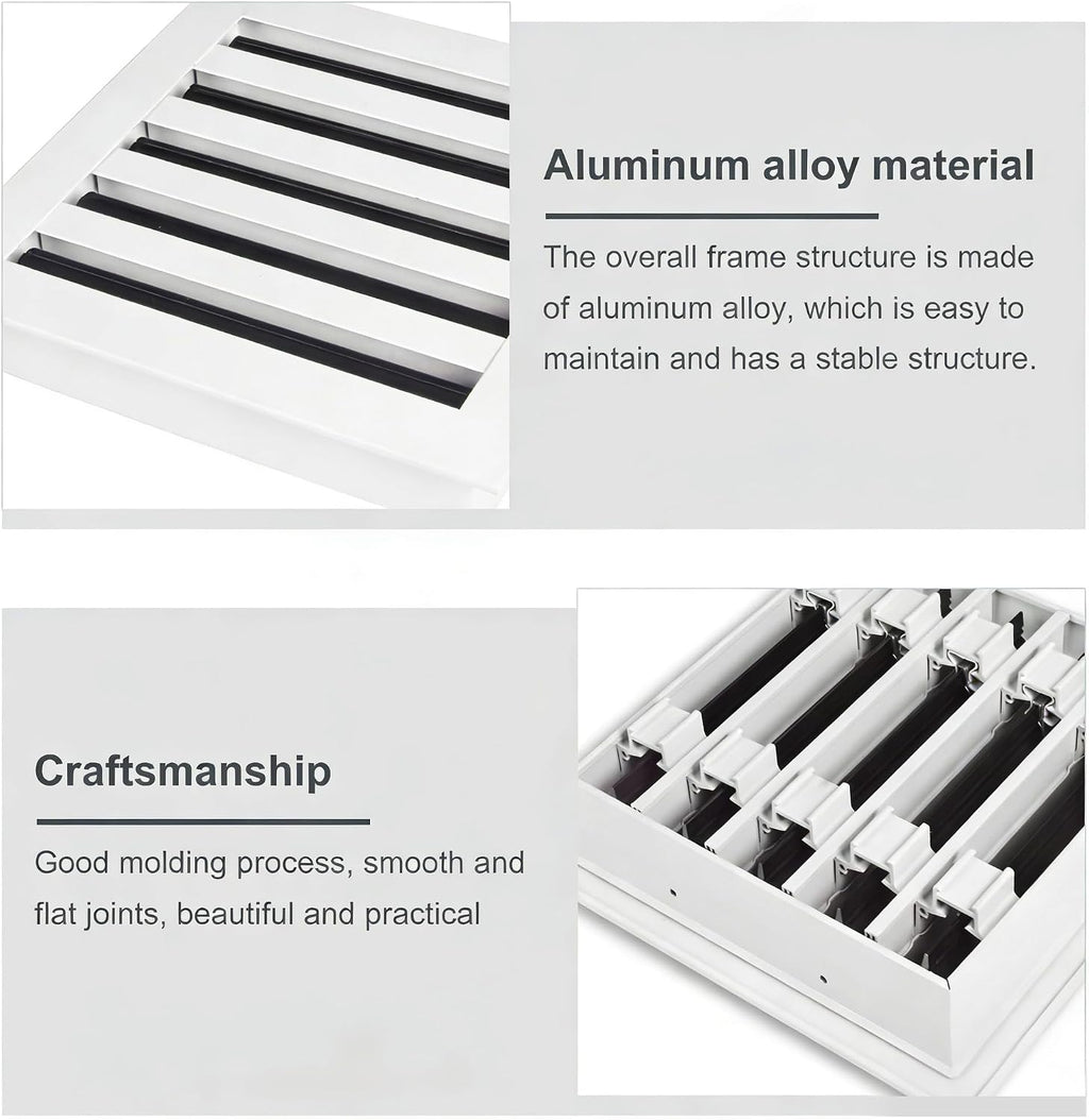 Linear Slot Air Vent Cover 10x9 White Aluminum Diffuser – Modern 3-Slot HVAC Register Grille for Ceiling, Wall & Floor – Fits 10x6 Duct Opening by ClearStyle