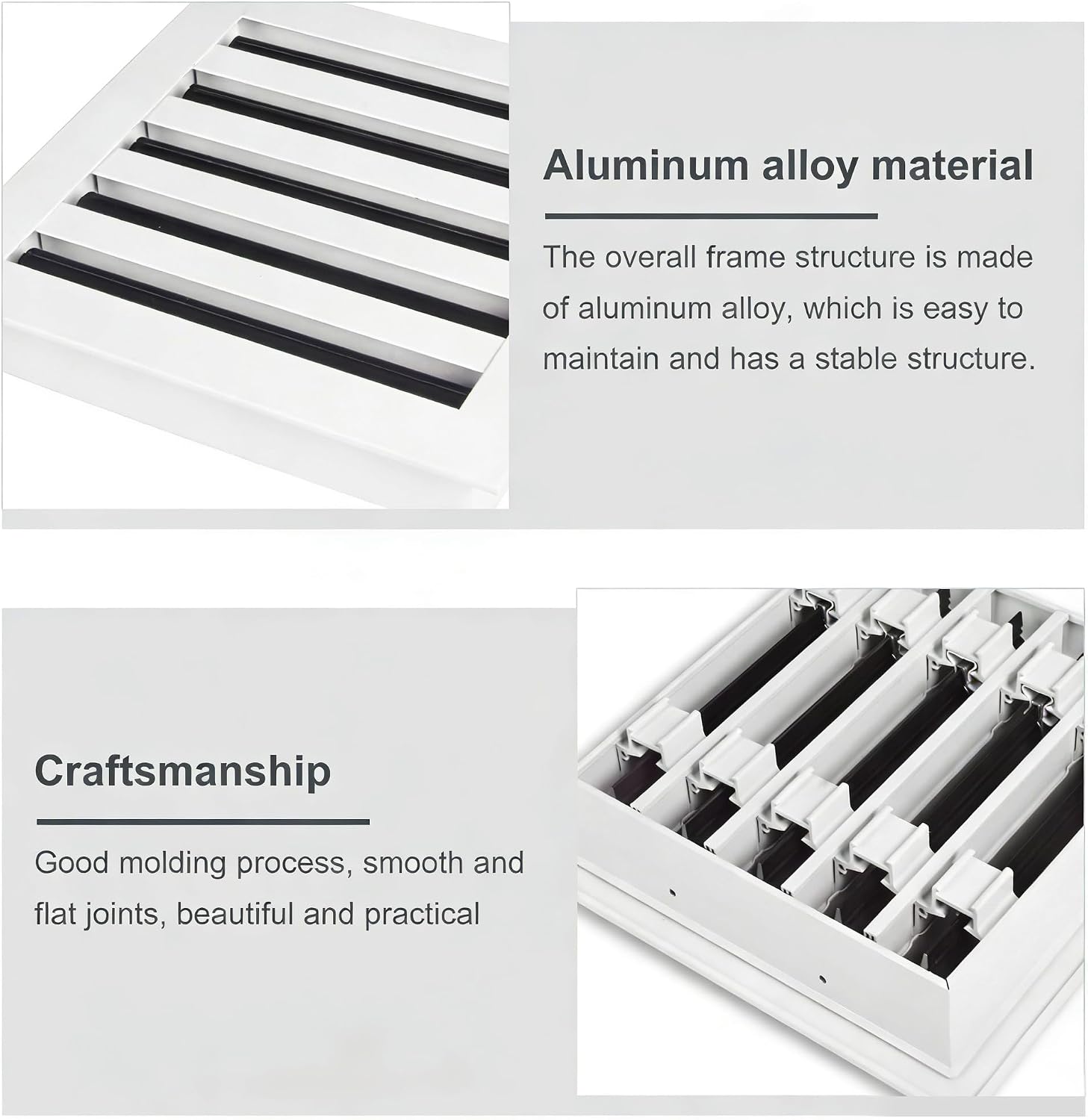 Linear Slot Air Vent Cover 10x9 White Aluminum Diffuser – Modern 3-Slot HVAC Register Grille for Ceiling, Wall & Floor – Fits 10x6 Duct Opening by ClearStyle