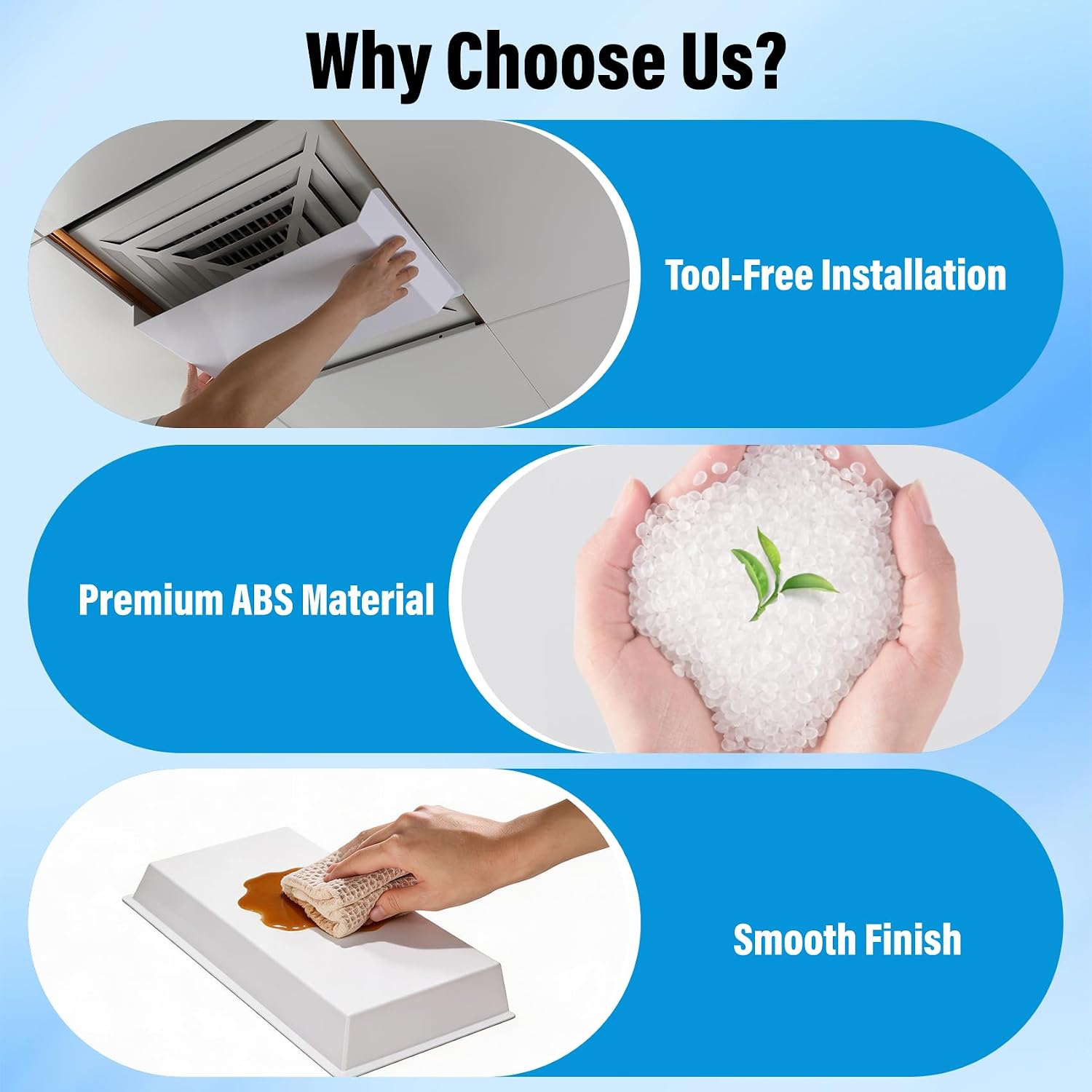 24"X12" Ceiling Air Diverter for 2'x2' Ceiling Air Diffuser, Redirect Airflow from Vents, White，4 PCS
