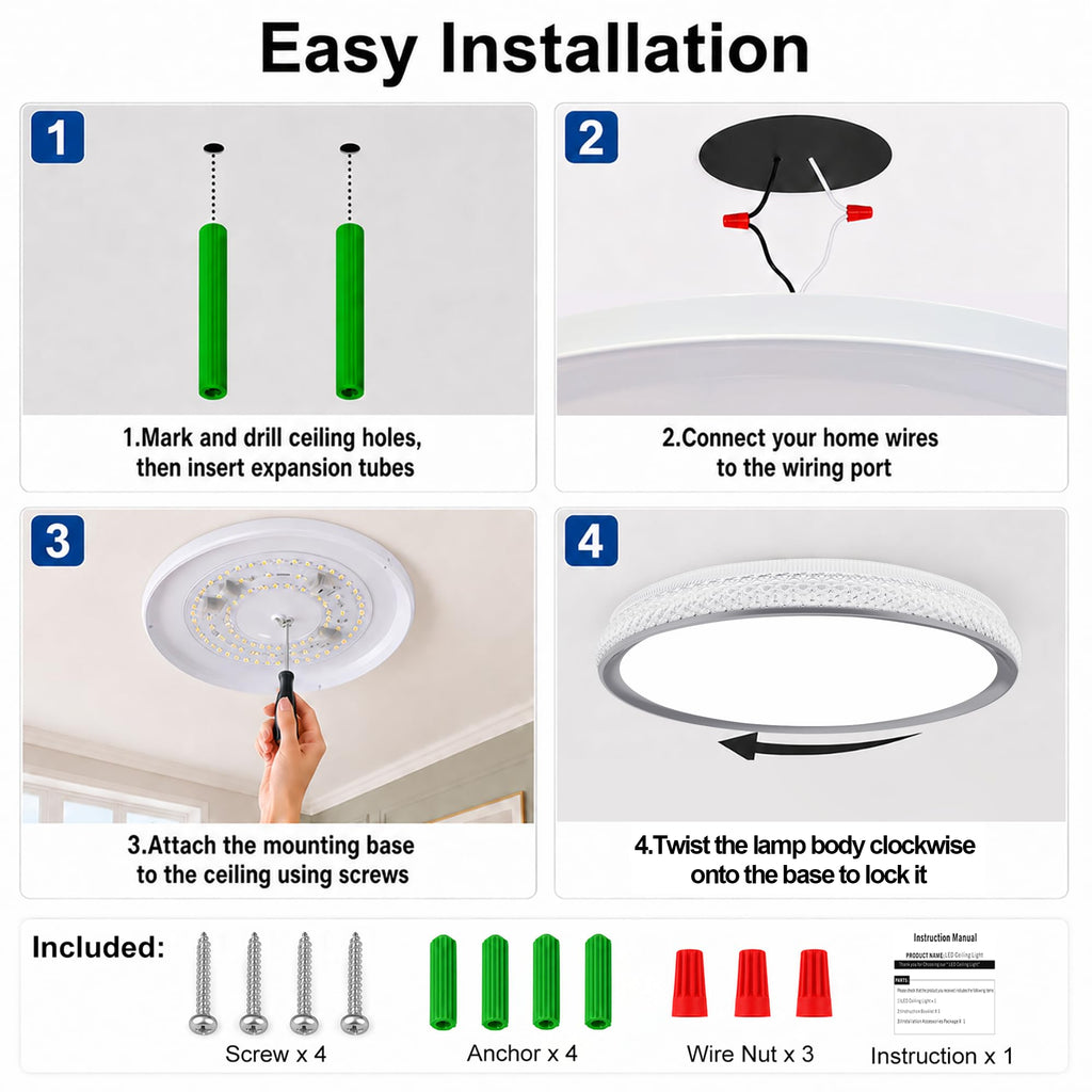 LED Flush Mount Ceiling Light, 38W 3800LM Dimmable, 15 in Low Profile, Gold | 2700K-5000K 5 Color Selectable, CRI 90+, Modern Round Close to Ceiling Light Fixtures for Kitchen Bedroom Bathroom Hallway