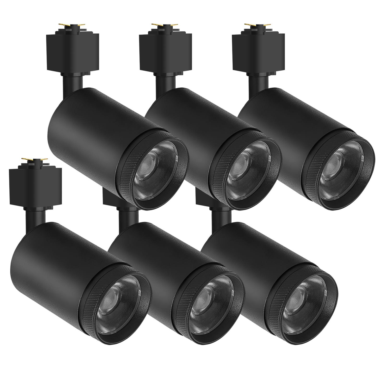 10W LED Black Track Lighting Heads,J Type Track Lighting Rail Ceiling Spotlight for Accent Task Wall Art Exhibition Lighting, and Wall Art Display Illumination 3000K-5700K, CRI90+ (6-Pack
