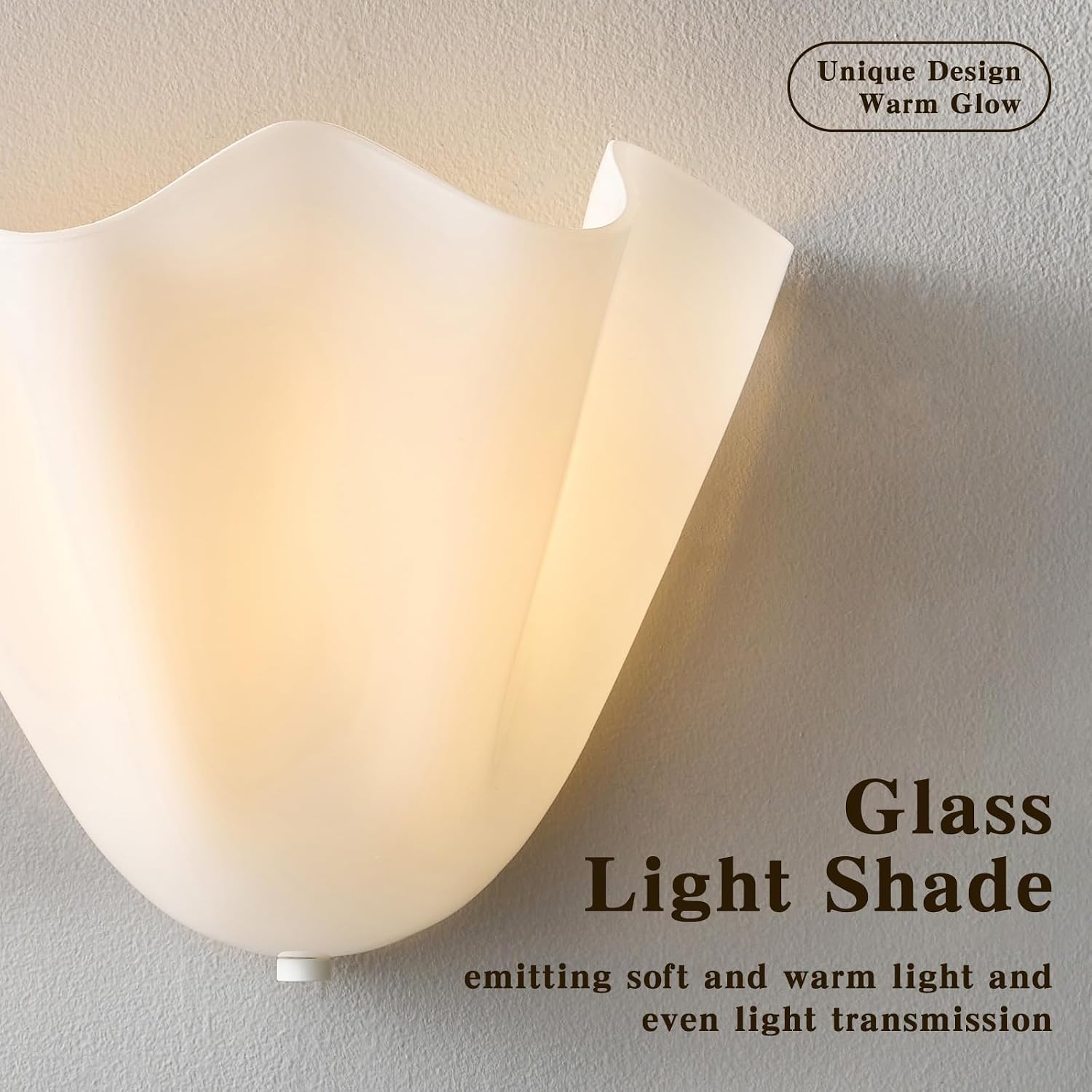 Milk White Glass Shell-Shaped Wall Sconce, Mid-Century Vintage scalloped Wall Lamp with Warm Light, Nordic Glass Sconce for Bedroom, Hallway, Living Room, Entryway, Bathroom, Balcony (Milk White)