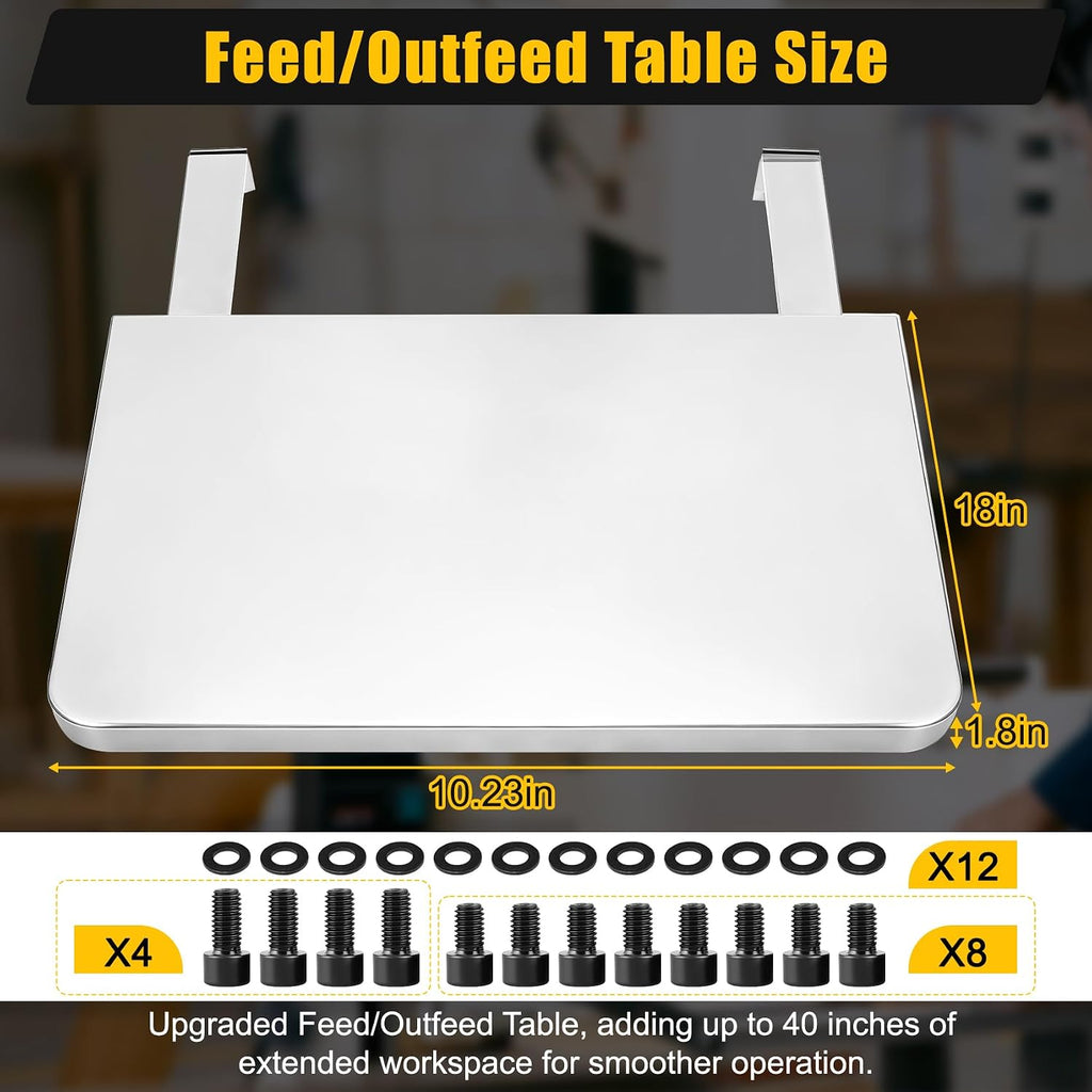 2026 Upgraded InFeed/Outfeed Table Replacement 723521 Compatible with JET JWDS-1836, JWDS-1632 & JWDS-1632OSC Drum Sanders - 65lb Capacity, 40" Work Surface, Includes Hardware, 1-Year Warranty