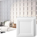 Art3d 33-Pack Accent 3D Textured Wall Panels, 11.8 x 11.8 in, White | Wipe Clean, PVC, Water Repellent, Impact Proof, Scratch Resist, Great for Living Room, Bedroom, Gaming Room, Office