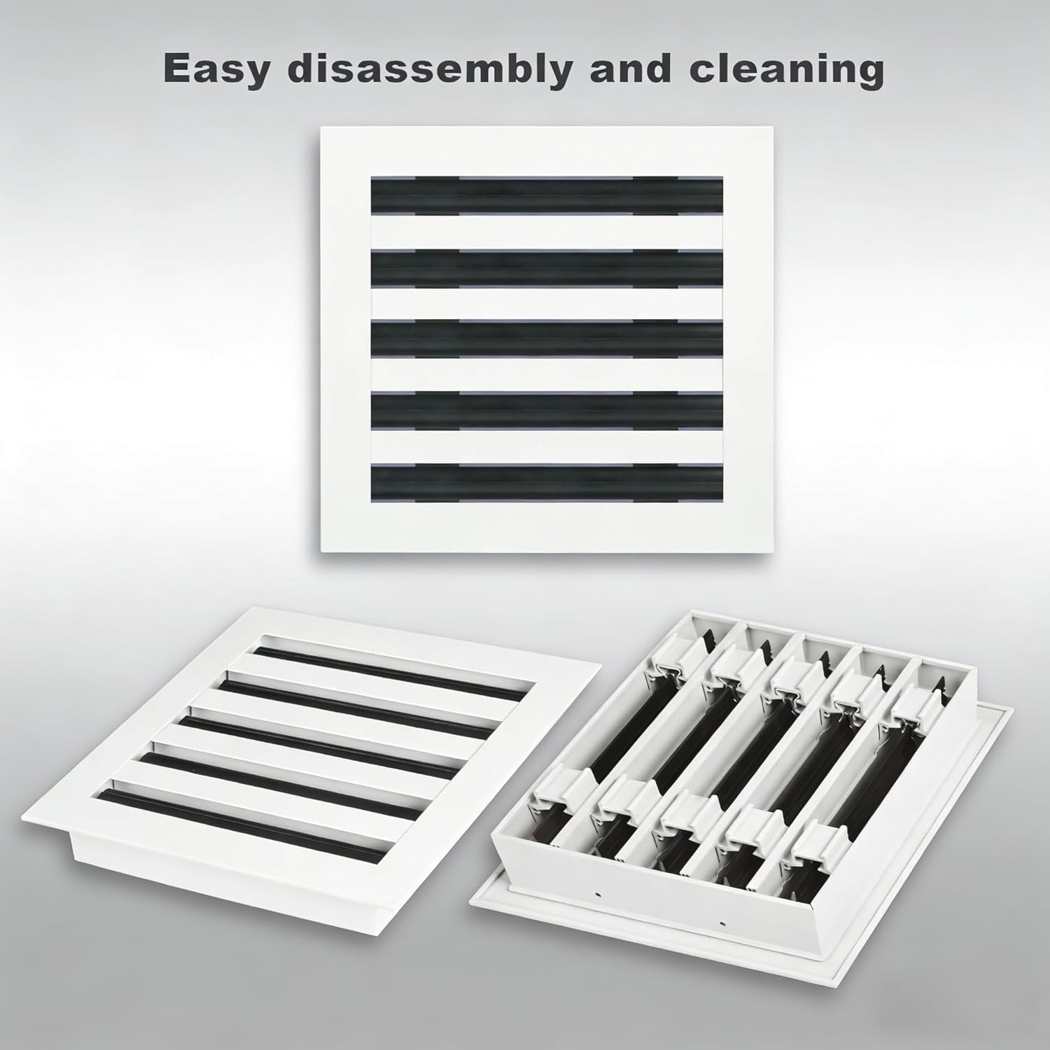 Linear Slot Air Vent Cover 10x9 White Aluminum Diffuser – Modern 3-Slot HVAC Register Grille for Ceiling, Wall & Floor – Fits 10x6 Duct Opening by ClearStyle