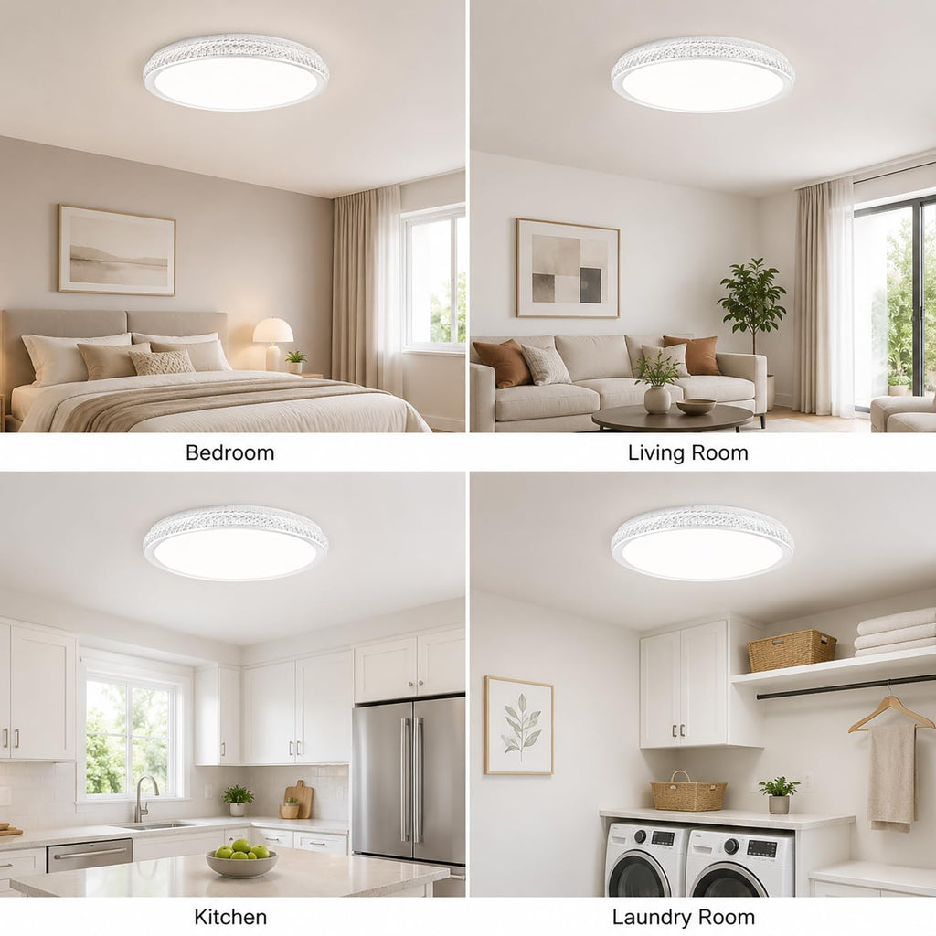 LED Flush Mount Ceiling Light, 38W 3800LM Dimmable, 15 in Low Profile, Gold | 2700K-5000K 5 Color Selectable, CRI 90+, Modern Round Close to Ceiling Light Fixtures for Kitchen Bedroom Bathroom Hallway