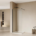 32" W X 76" H Fixed Shower Door Glass Panel, Frameless Shower Door, 6mm (1/4") Clear Tempered Glass Shower Screen for Walk-in Shower,Easy-to-Clean Treatment, Matte Black