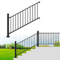 38in H x 3ft W Aluminum Deck Railing with a Matte Black Powder-Coated Finish, Suitable for Outdoor Railing kit on porches and patios,1 Panel