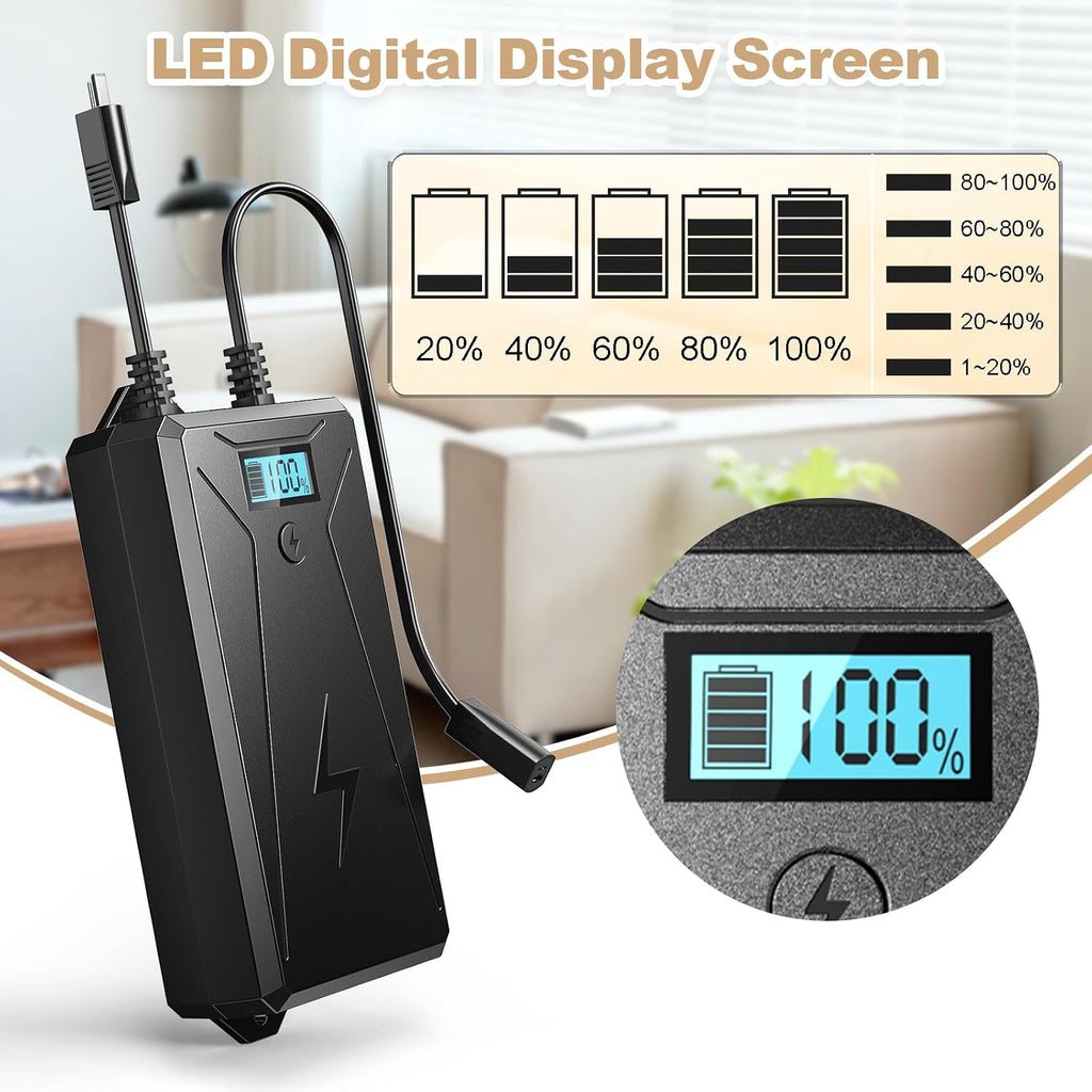 Universal 2500mAh Rechargeable Battery Pack for Reclining Furniture, 2-Pin Wireless Power Battery for Electric Recliner, Power Sofa and Lift Chair