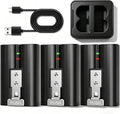 3-Pack Ring Battery 6040mAh Replacement for Ring Doorbell 2/3/4/3 Plus | Rechargeable Ring Camera Battery with Charger Compatible with Ring Stick Up Cam, Spotlight Cam, Peephole Cam 3.65V