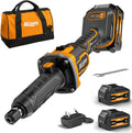 Alloyman 20V Cordless Die Grinder, 3-Speed 13000/19000/25000RPM Brushless Motor, 1/4" Collet, 2x4.0Ah Lithium Batteries & Fast Charger, for Metal/Wood/Plastic Grinding, Cutting, Polishing, Sanding