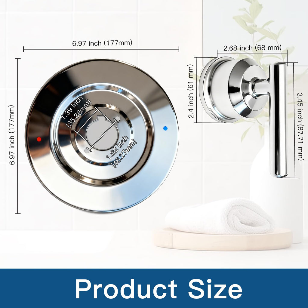 Shower Handle Trim Kit Compatible With Moen T2191, Brushed Gold (Trim Only) | Posi Temp Shower Trim Kit, Repair Wobbly Handle or Bathroom Renovation, Fit for 2510/2520/2570/2590 Valves Series