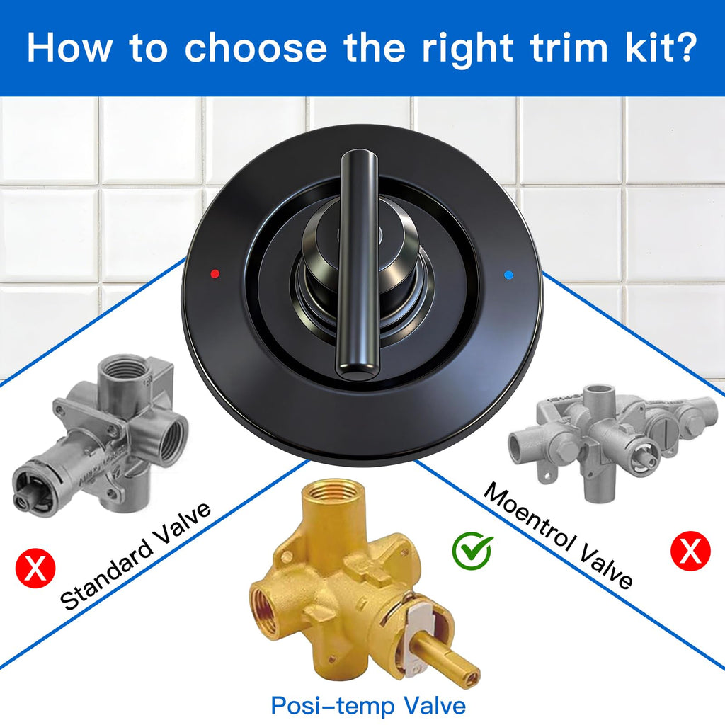 Shower Handle Trim Kit Compatible With Moen T2191, Brushed Gold (Trim Only) | Posi Temp Shower Trim Kit, Repair Wobbly Handle or Bathroom Renovation, Fit for 2510/2520/2570/2590 Valves Series