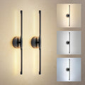 ASD LED 24" Linear Tube Wall Sconce, Modern Bathroom Light Bar | 3CCT, 360° Rotatable, Dimmable, ETL Listed | 8W 420LM 3000-5000K 100-277V | Bedroom, Hallway Vanity Lighting | Black