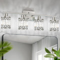 Crystal Modern Bathroom Light Fixtures, 3-Light Black Bathroom Vanity Wall Light, Vanity Lights for Mirror, Restroom, Bedroom (E26 Socket, Bulbs Not Included)