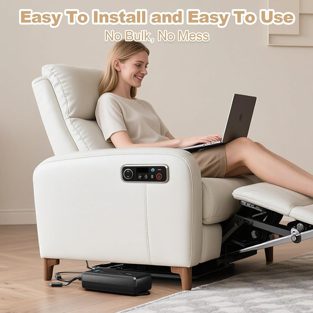 Universal 2500mAh Rechargeable Battery Pack for Reclining Furniture, 2-Pin Wireless Power Battery for Electric Recliner, Power Sofa and Lift Chair