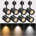 12 Pack Black H Type LED Track Lighting Heads, 10W 800LM Dimmable Ceiling Spotlights, 3CCT 3000K/4000K/5500K, CRI 90+, 24° Beam Angle, for Single-Circuit H Track Rail