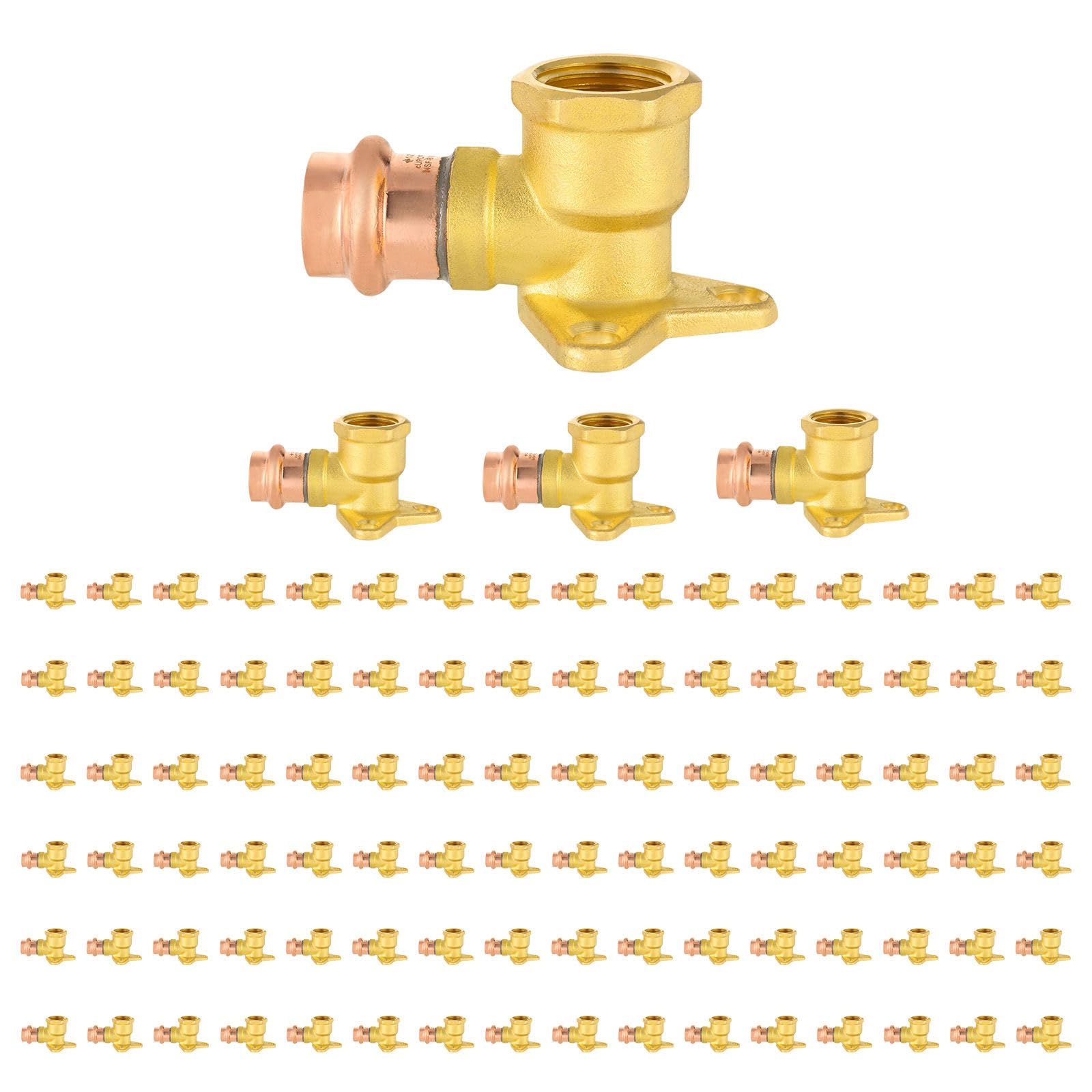 5PCS GUOFIS Copper Press Drop Ear Elbow,1/2"Press x Female NPT | Copper Drop-ear Elbow Fitting for Copper Pipe(PRESS019-5)