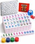 Mahjong Tile Set with 166 Premium Mahjong Tiles, Complete Set with Carrying Bag for Family Game Nights and Friendly Competition