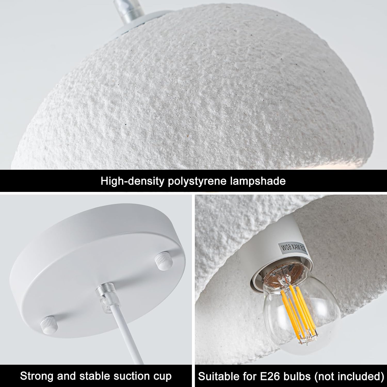 Wabi Sabi Pendant Light Oval, 7.87in Small Japanese Ceiling Fixture for Bedroom Bedside Entryway Hallway Kitchen, Minimalist Japandi Hanging Lamp White E26 Base (20cm/7.87in)