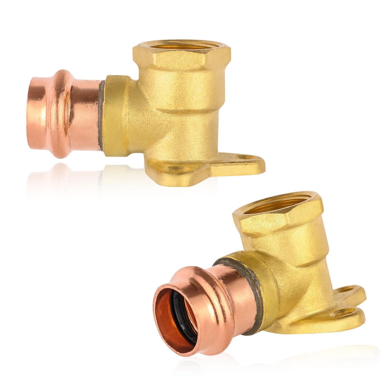 5PCS GUOFIS Copper Press Drop Ear Elbow,1/2"Press x Female NPT | Copper Drop-ear Elbow Fitting for Copper Pipe(PRESS019-5)