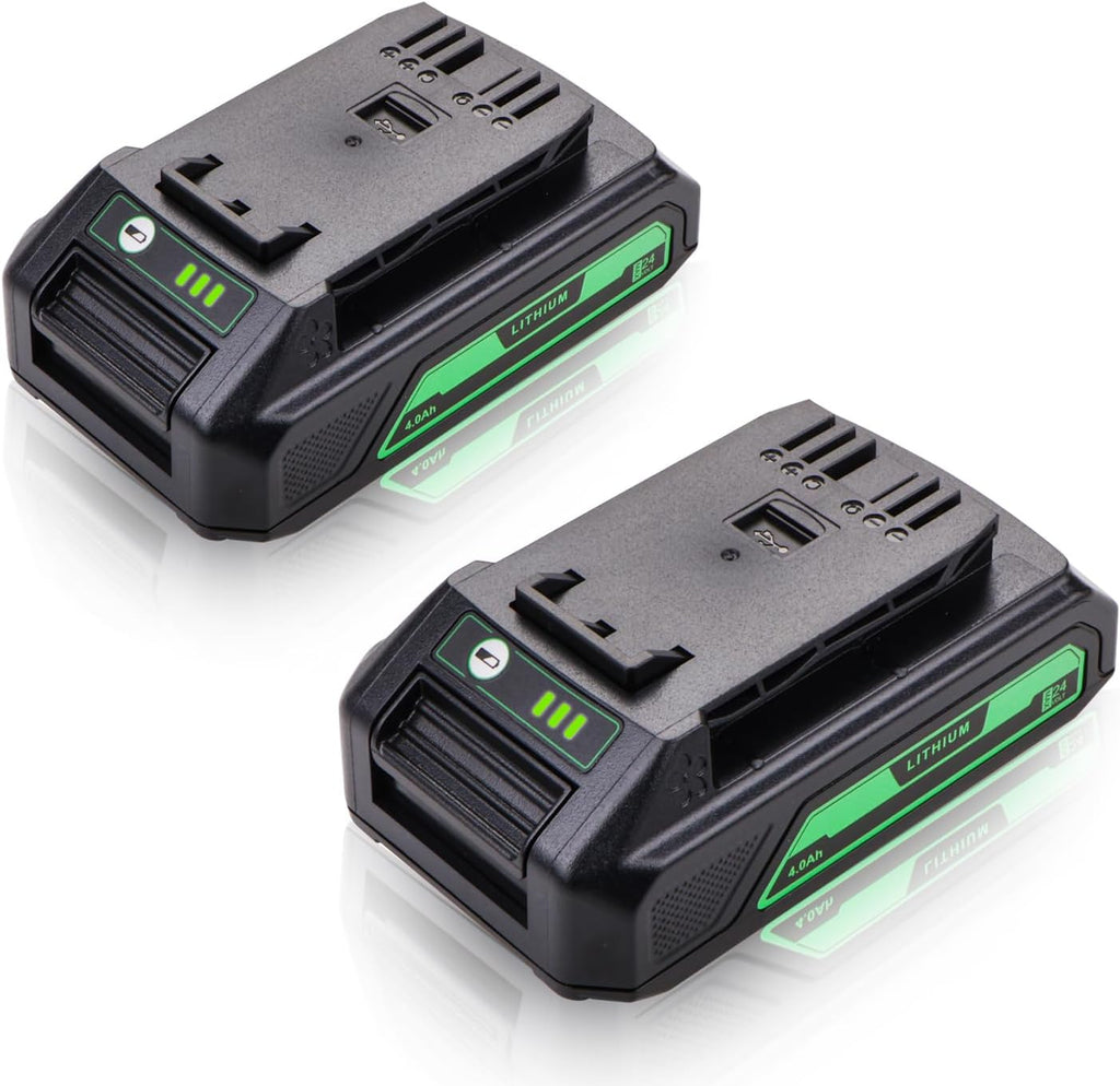 2 Packs 4.0Ah USB Battery Replacement for Greenworks 24V Cordless Power Tools 20352 22232 2508302 24352 MO24B410 HT24B210 MO48L4211 MO48B2210 MO48L4210-D ST48B2210 CS48L4410 BL48B2510 48HT24 HT24B21