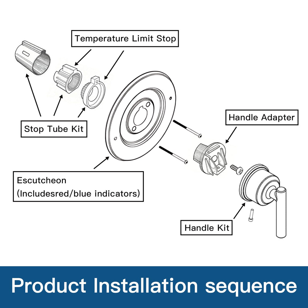 Shower Handle Trim Kit Compatible With Moen T2191, Brushed Gold (Trim Only) | Posi Temp Shower Trim Kit, Repair Wobbly Handle or Bathroom Renovation, Fit for 2510/2520/2570/2590 Valves Series