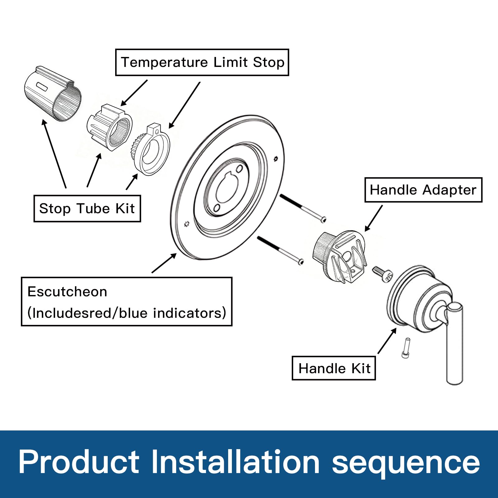Shower Handle Trim Kit Compatible With Moen T2191, Brushed Gold (Trim Only) | Posi Temp Shower Trim Kit, Repair Wobbly Handle or Bathroom Renovation, Fit for 2510/2520/2570/2590 Valves Series