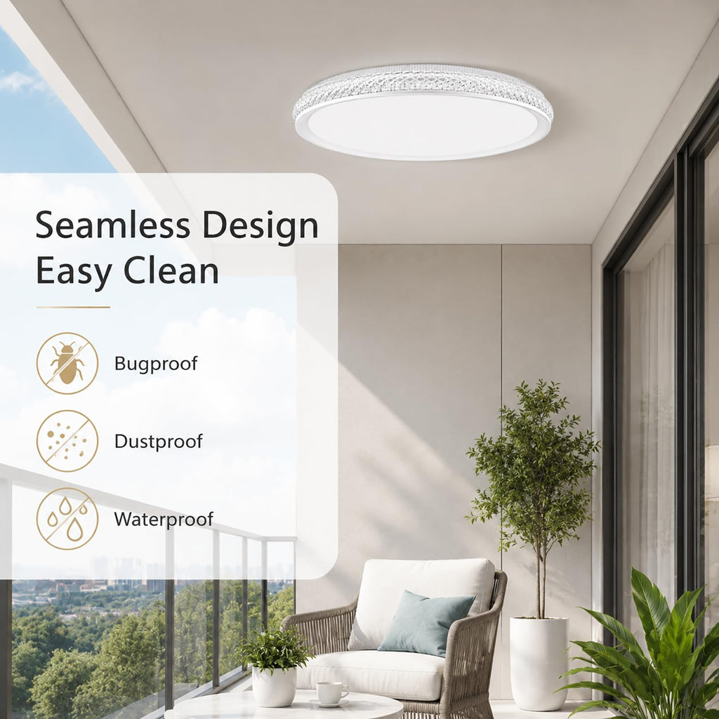 LED Flush Mount Ceiling Light, 38W 3800LM Dimmable, 15 in Low Profile, Gold | 2700K-5000K 5 Color Selectable, CRI 90+, Modern Round Close to Ceiling Light Fixtures for Kitchen Bedroom Bathroom Hallway