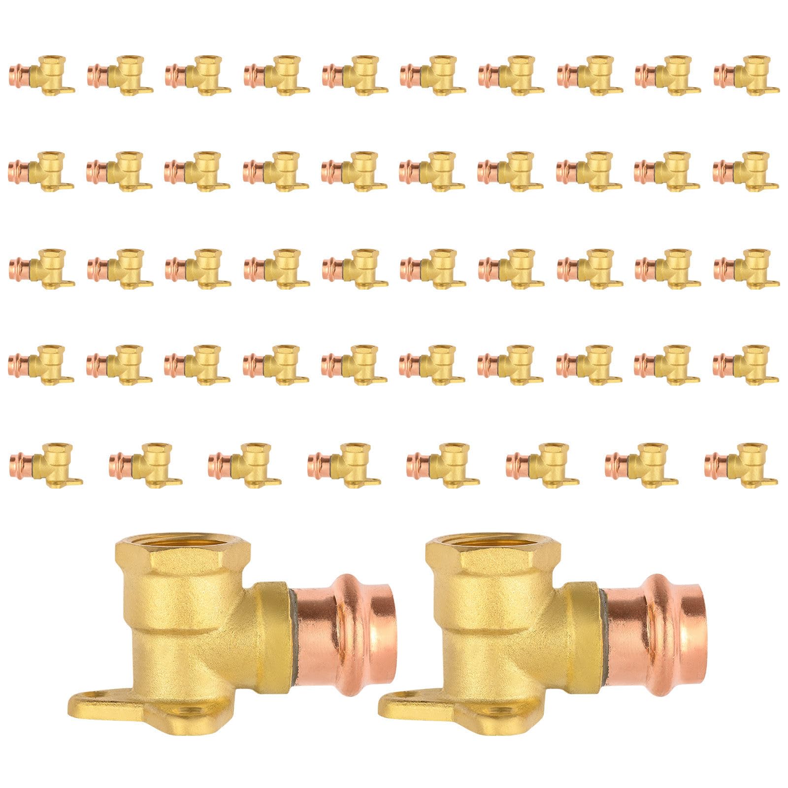 5PCS GUOFIS Copper Press Drop Ear Elbow,1/2"Press x Female NPT | Copper Drop-ear Elbow Fitting for Copper Pipe(PRESS019-5)