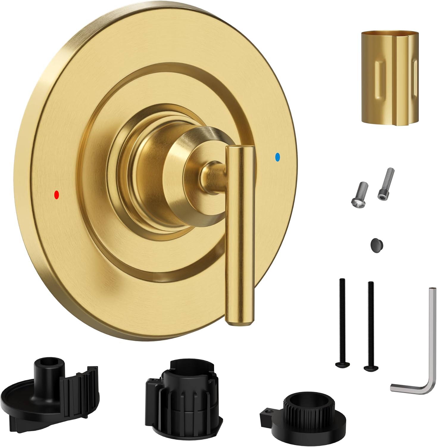 Brushed Gold Shower Trim Kit for Moen T2901 Handle | Compatible with Moen 2510/2520/2570/2590 Pressure Balanced Valve Series, Fix Wobbly Handle for Bathroom Renovation