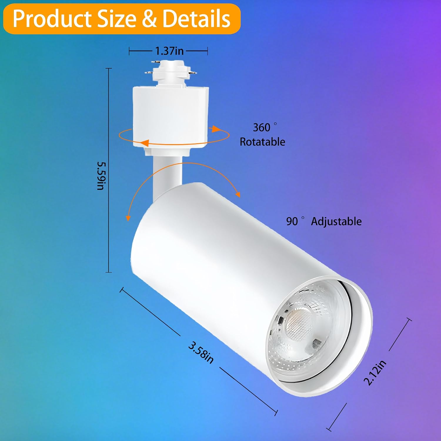 GU10 RGB Track Lighting Heads, White 2-Pack Color Changing Spotlight Bulbs, 10W Accent Ceiling Lights with IR Remote for Kitchen, Gallery, Bar and Home Ambiance (Track Not Included)
