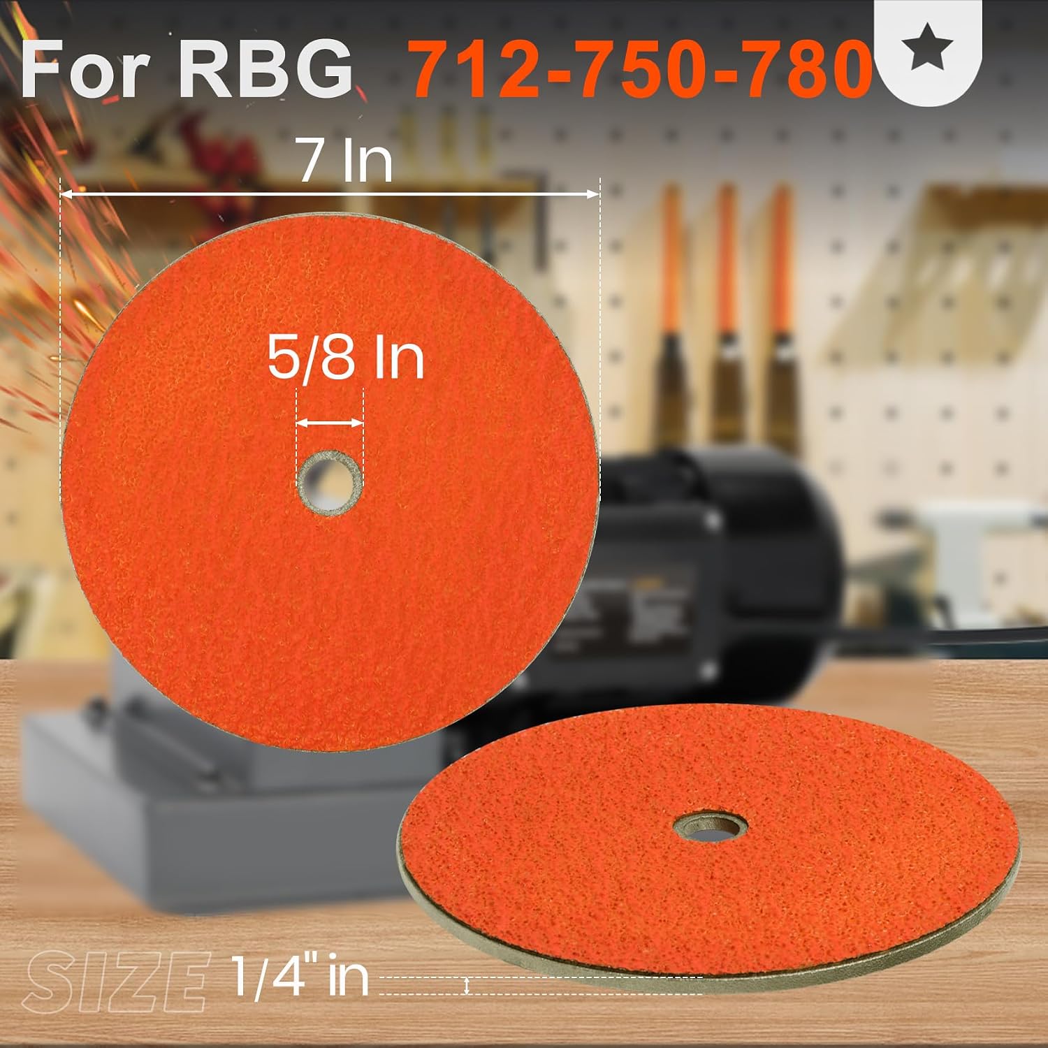 7" Disc Grinding Wheel Compatible with RBG 712, 750, 780 Grinder | 11710 Abrasive Grinding Wheel Replace 7" Lawn Mower Blade Sharpener Grinder