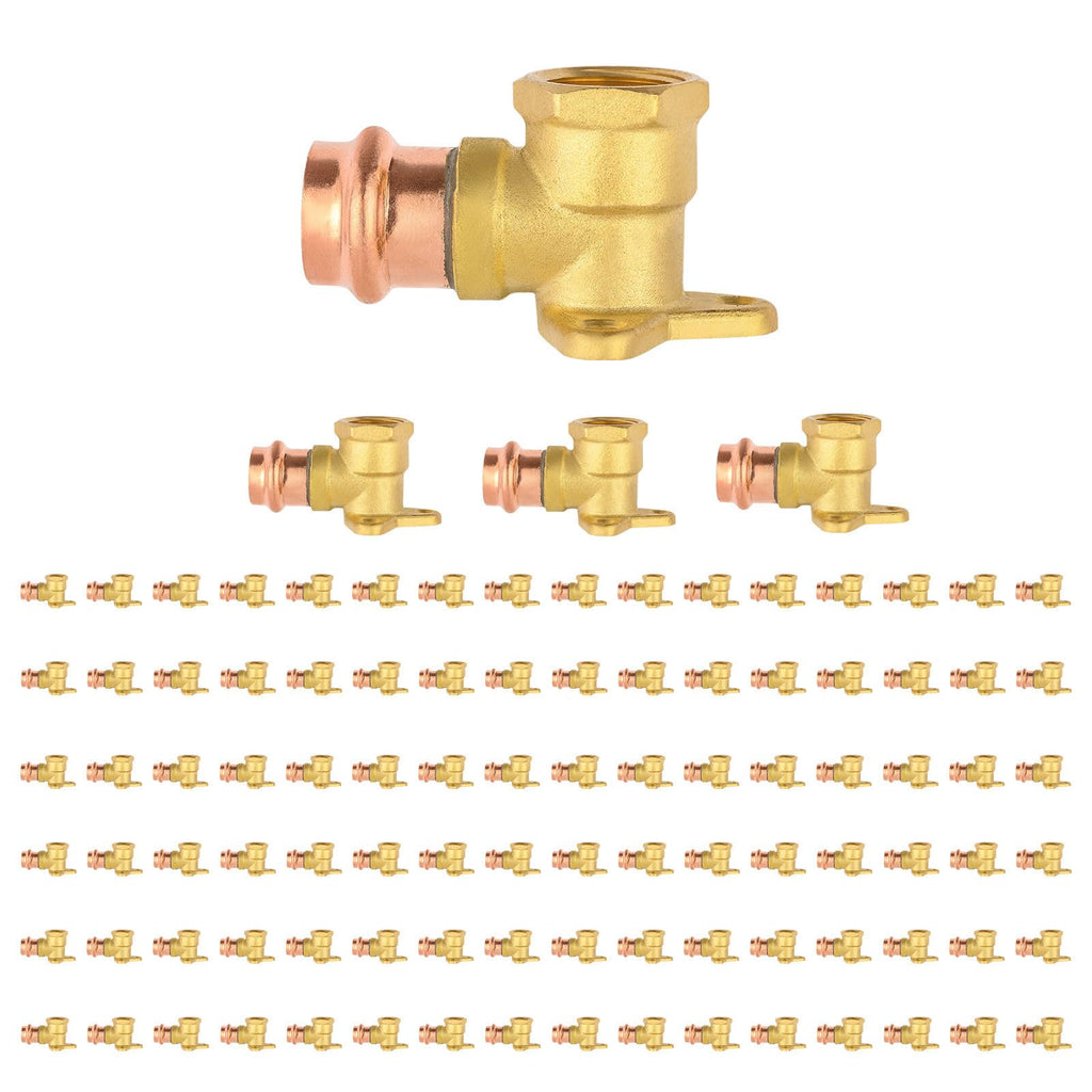 5PCS GUOFIS Copper Press Drop Ear Elbow,1/2"Press x Female NPT | Copper Drop-ear Elbow Fitting for Copper Pipe(PRESS019-5)