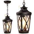 VIANIS Outdoor Hanging Lights, Black Outside Pendant Light with Adjustable Chain, Anti-rust Front Porch Ceiling Light, Waterproof Hanging Light Fixtures, Outdoor Chandelier for Gazebo, Patio, Entryway