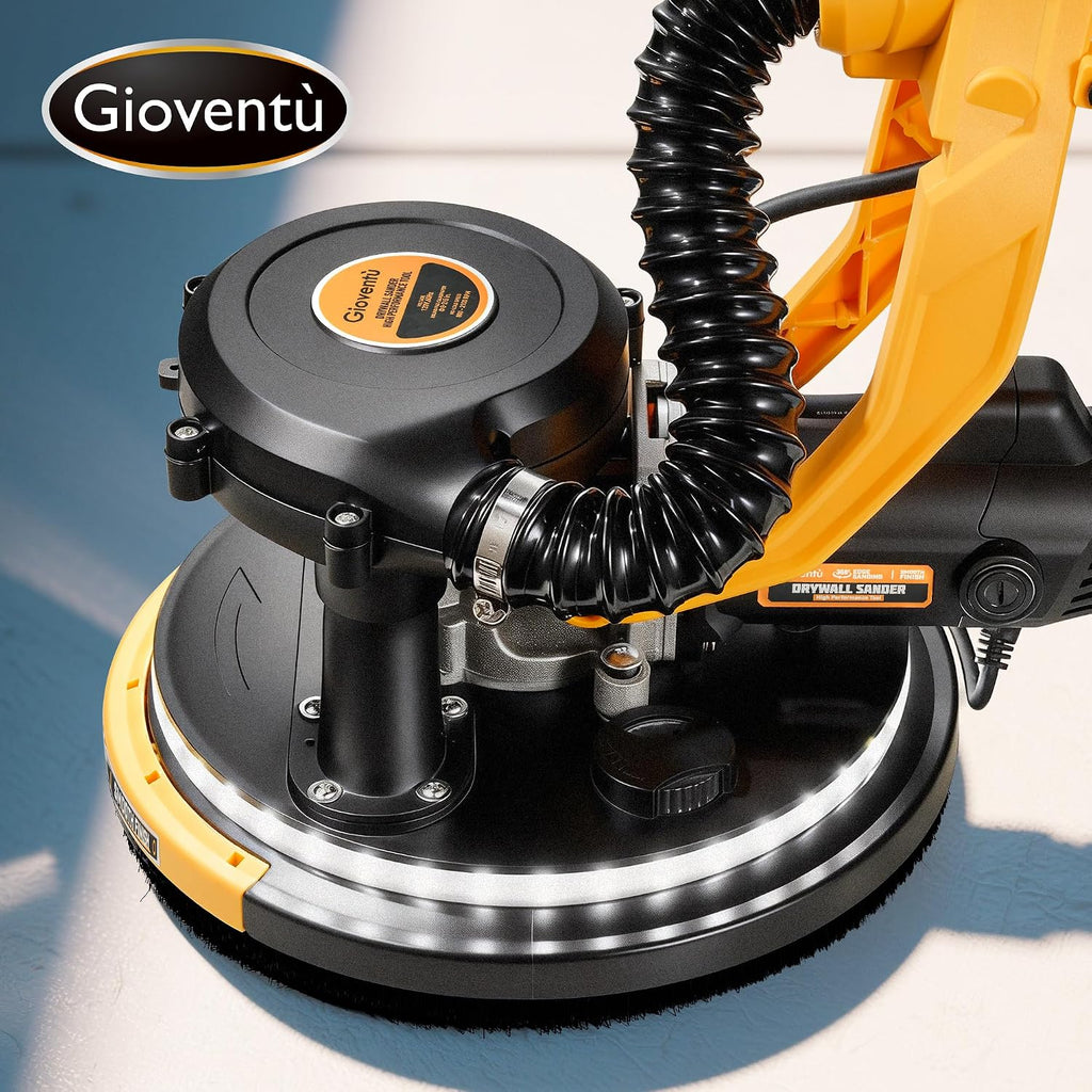 Dustless Electric Drywall Vacuum Sander, 950W 8.5A for Ceiling/Wall | 99.5% Dust Collection, 800-2100RPM, 26' Cord, Extendable Pole, Labor-Saving Strap, LED Light for Popcorn Ceiling, Corner