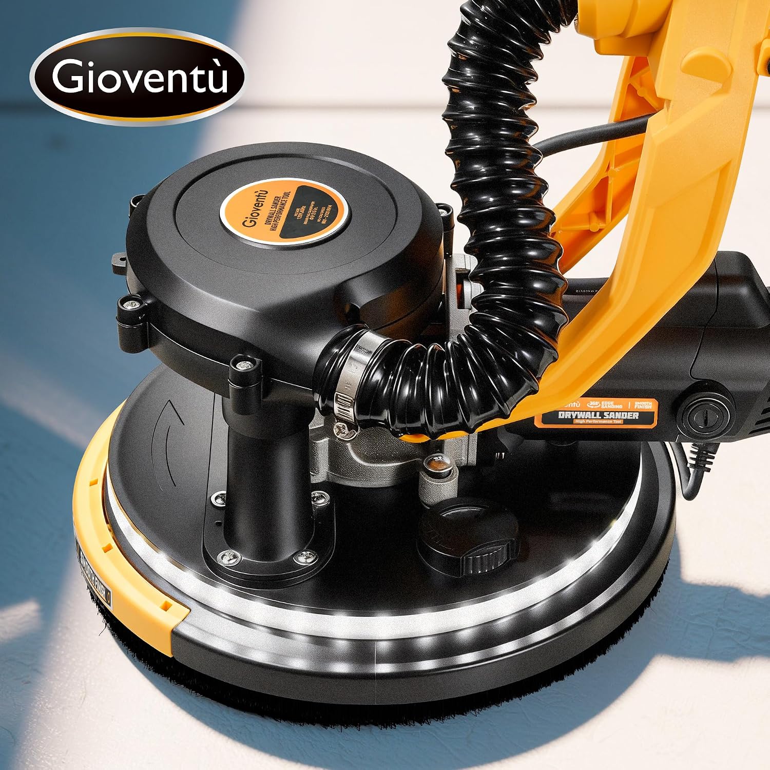 Dustless Electric Drywall Vacuum Sander, 950W 8.5A for Ceiling/Wall | 99.5% Dust Collection, 800-2100RPM, 26' Cord, Extendable Pole, Labor-Saving Strap, LED Light for Popcorn Ceiling, Corner