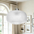 Glass Pendant Lights Kitchen Island 10" Glass Pendant Light 1 Pack | Clear Hammered Glass Shade,Brushed Nickel Metal, Adjustable Height,Island Light for Dining Room Bedroom Entryway