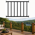 Porch and Deck Railing, Black Textured Powder Coating Rail System for Outdoor Decks, Porches and Balconies, Terraces, Gardens (Black, 2FT, Level 1Panel + 1Post)