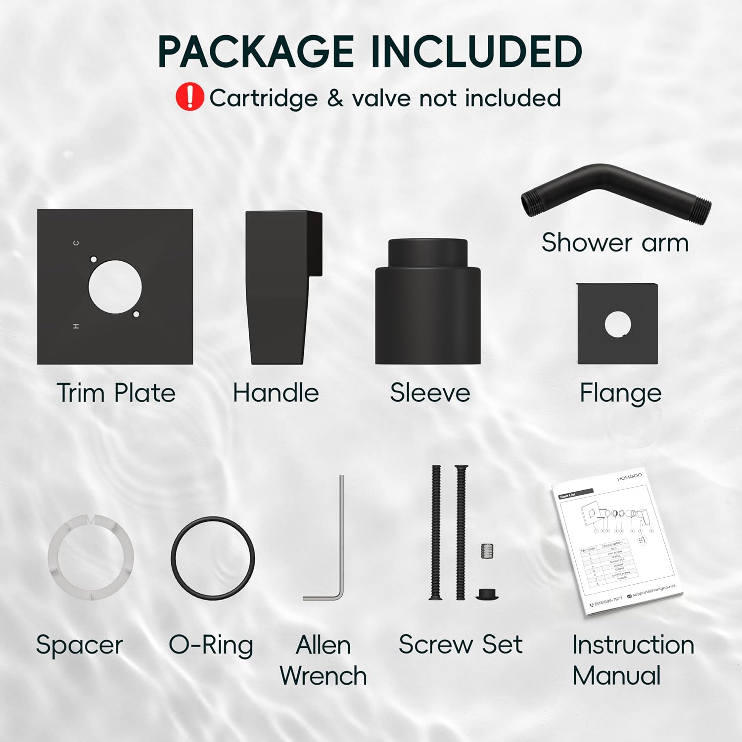 Replacement for Delta Faucet Shower Trim Kit 14 Series Matte Black | Shower Handle Set for Delta R10000 Valve, Valve and Cartridge Not Included
